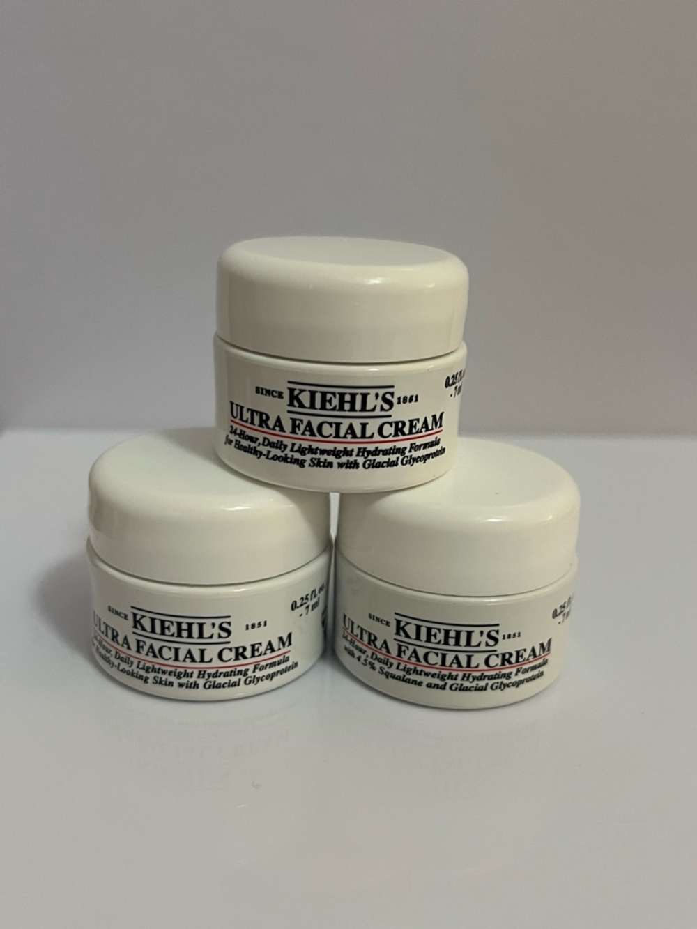 Lot 3 x Kiehl's Ultra Facial Cream Face Moisturizer Travel 7ML / 0.25 Oz Each